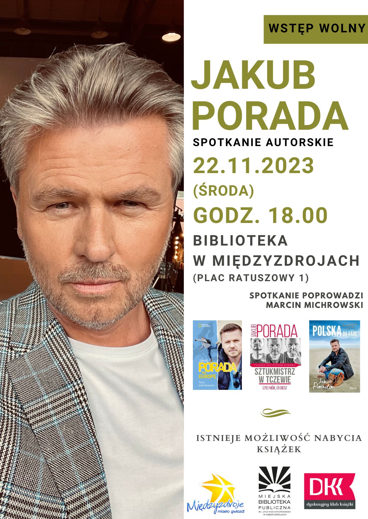 Jakub Porada – spotkanie autorskie w międzyzdrojskiej bibliotece - 22 listopada 2023 r.