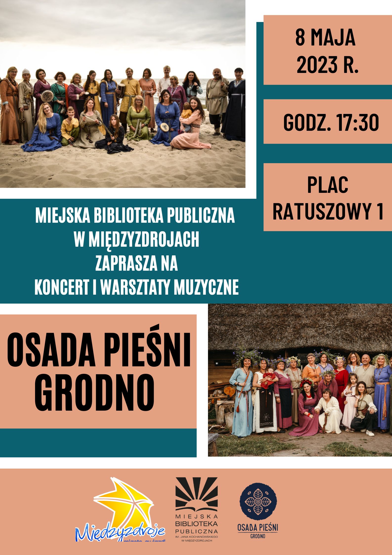 Koncert i warsztaty muzyczne z zespołem Osada Pieśni Grodno 8 maja 2023 r. 